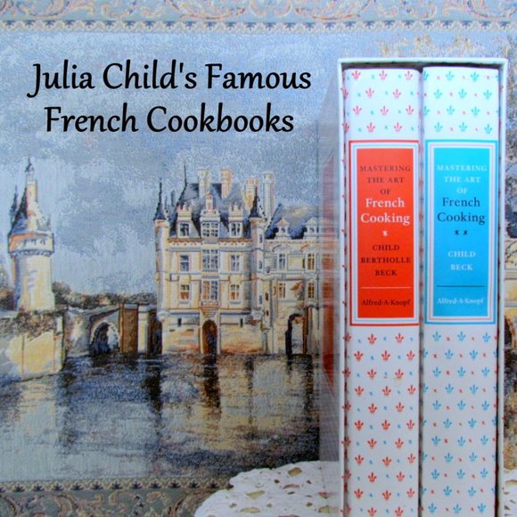 JULIA CHILD FRENCH COOKBOOKS, 2 VOL MASTERING THE ART OF FRENCH COOKING; IN CASE - Picture 1 of 8
